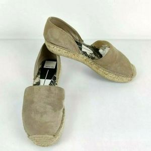 Dolce Vita Ciara Beige Suede Espadrille D'Orsay Platform FlatsSize 6.5